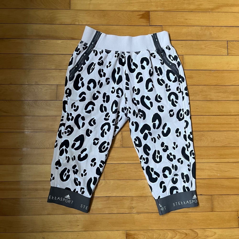 Adidas StellaSport Leopard Print Cropped Sweatpants STELLA MCCARTNEY Womens